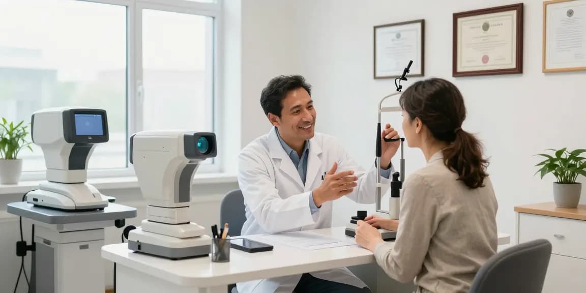 Consultation at SNU Eye Clinic focusing on personalized vision correction options for patients.