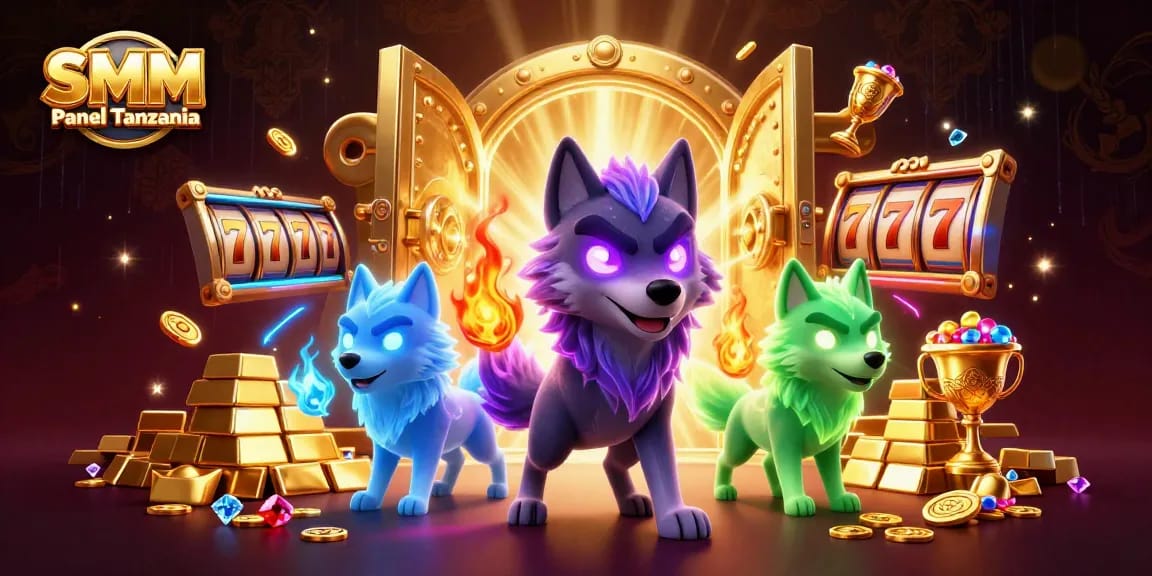 Engage with SMM Panel Tanzania and enhance your casino experience with glowing characters and treasure-rich backgrounds.