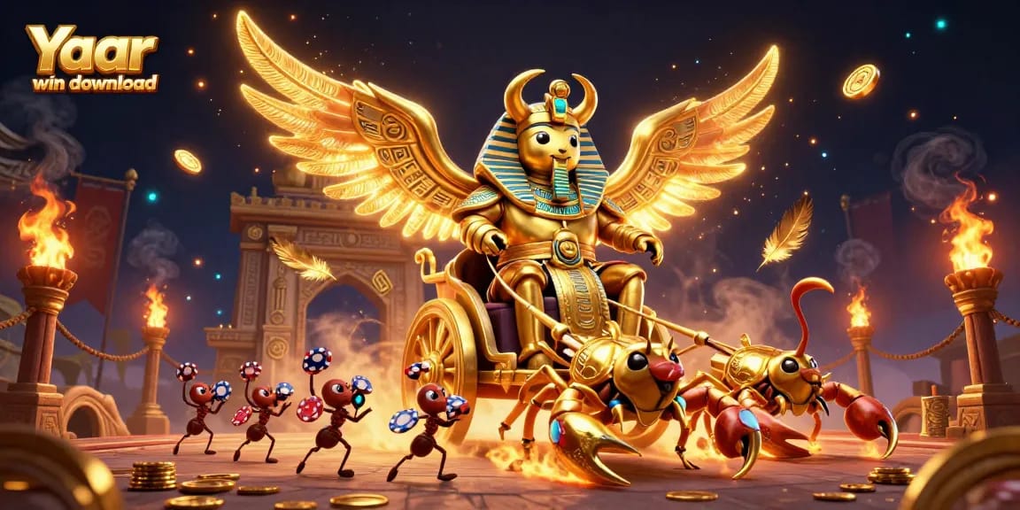 Experience Yaar win download with vibrant casino-themed 3D illustration showcasing interactive gaming elements.