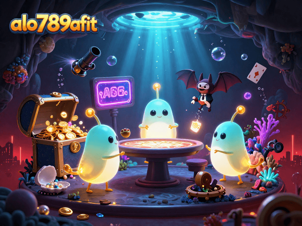 Play exciting games at alo789afit with glowing glowworms lighting a vibrant cave casino atmosphere.