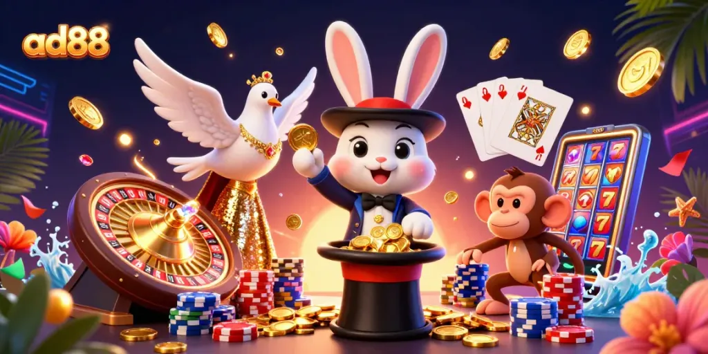 Experience thrilling gameplay and excitement with ad88 at vibrant casino scenes.