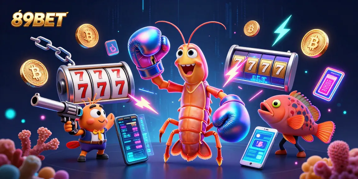 Engage with 89BET casino adventures featuring vibrant mantis shrimp characters and vibrant game elements.