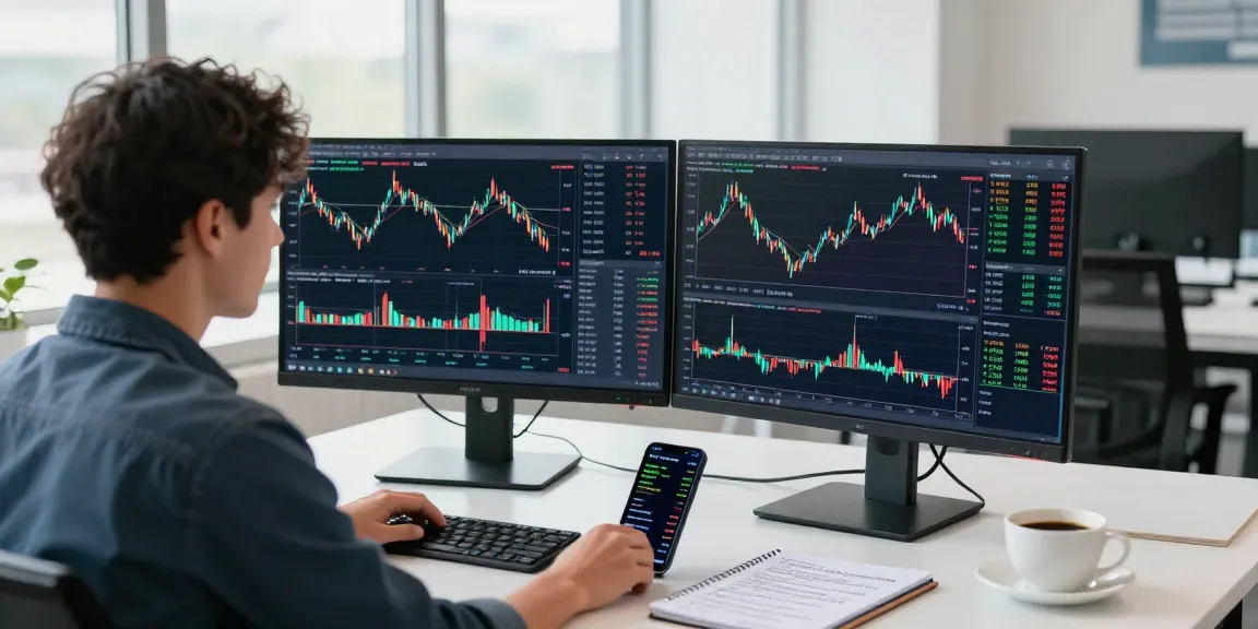 使用TradingView官网分析市场行情的交易者,展示多屏工作站和专业工具