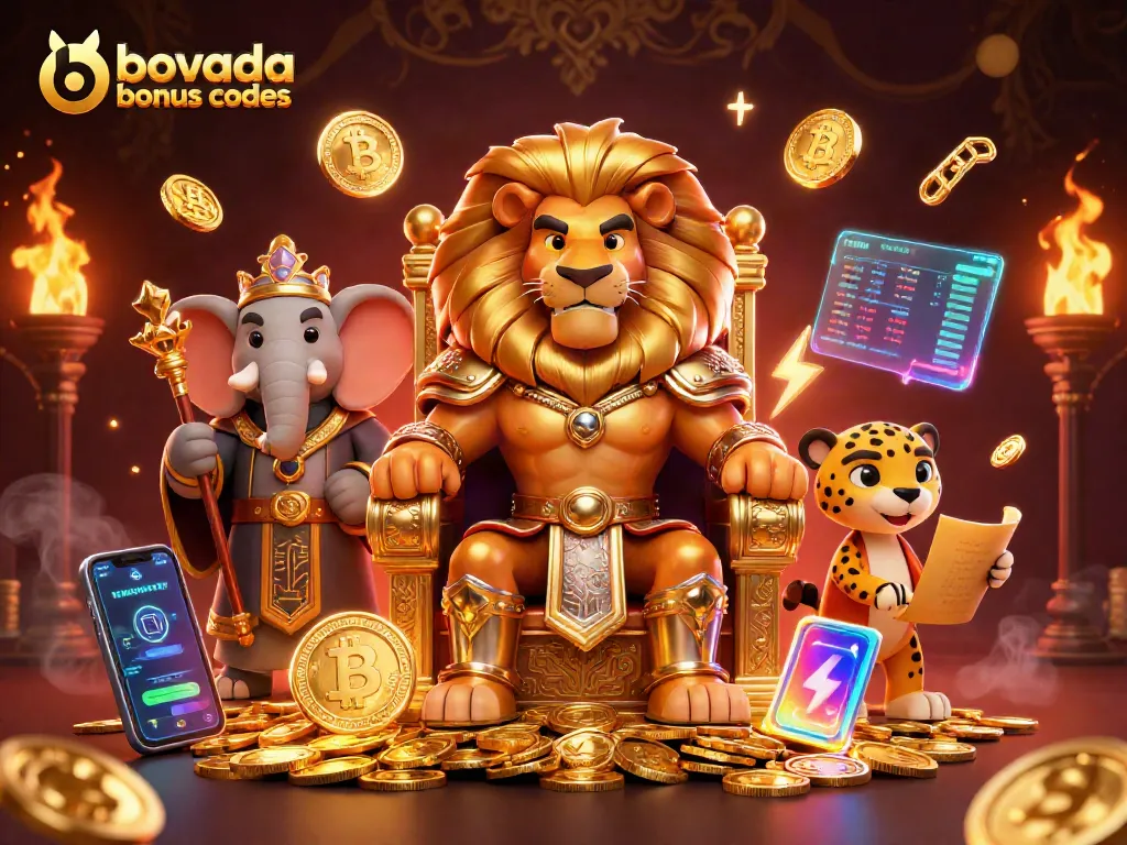Discover bovada bonus codes with an explosive 3D casino-themed scene featuring a king, advisor, and messenger.