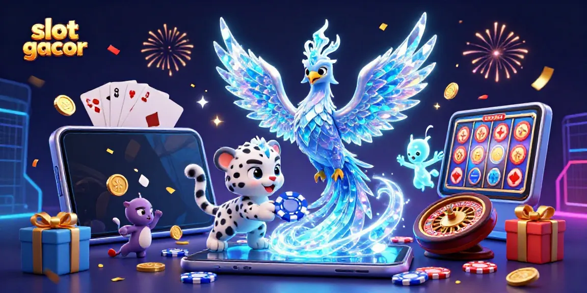 Experience the excitement of slot gacor with vibrant characters and dynamic game elements in this 3D illustration.