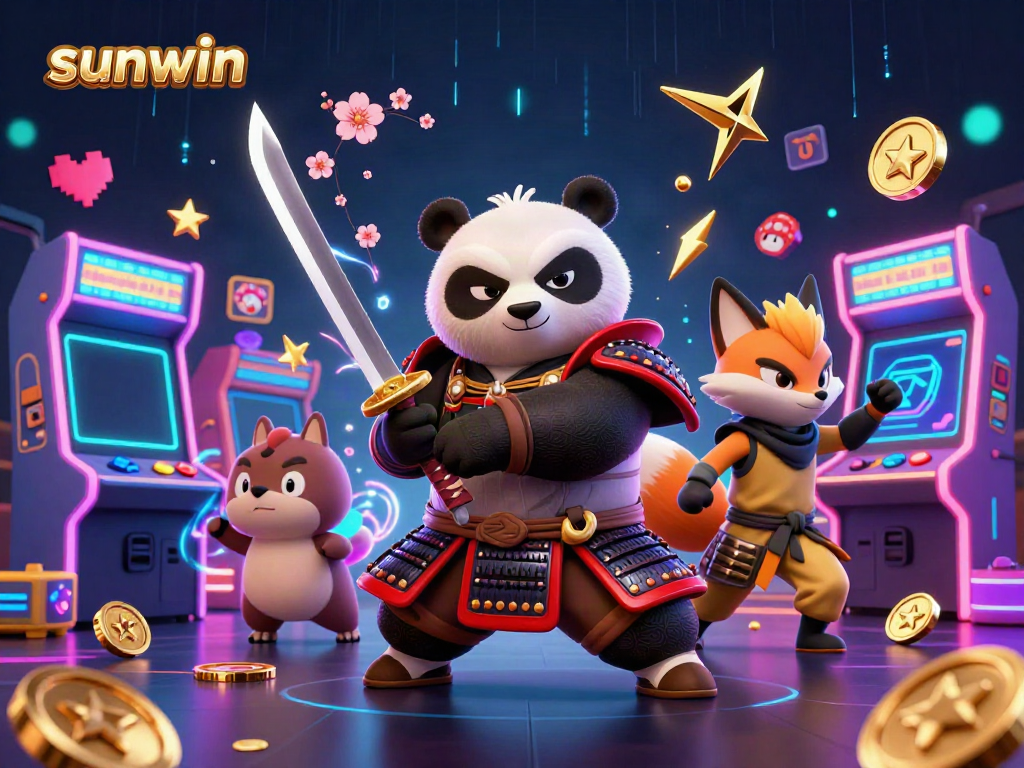 Experience dynamic gaming action at sunwin with engaging 3D characters and colorful casino elements.