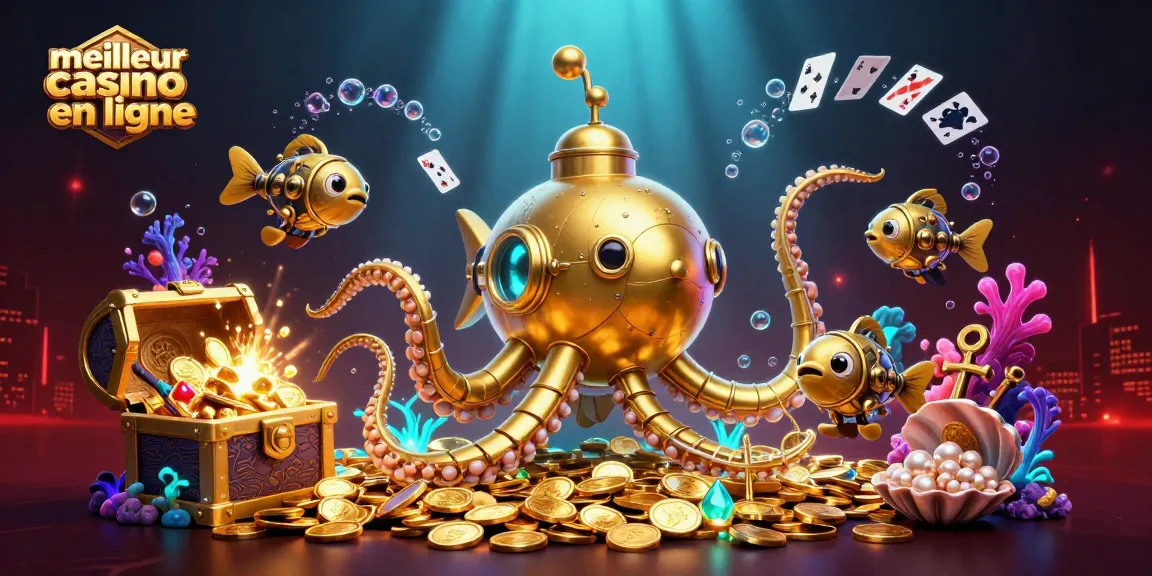 Profitez des meilleures offres de jeux dans le meilleur casino en ligne, avec une mer de pièces d'or et de poissons mécaniques.