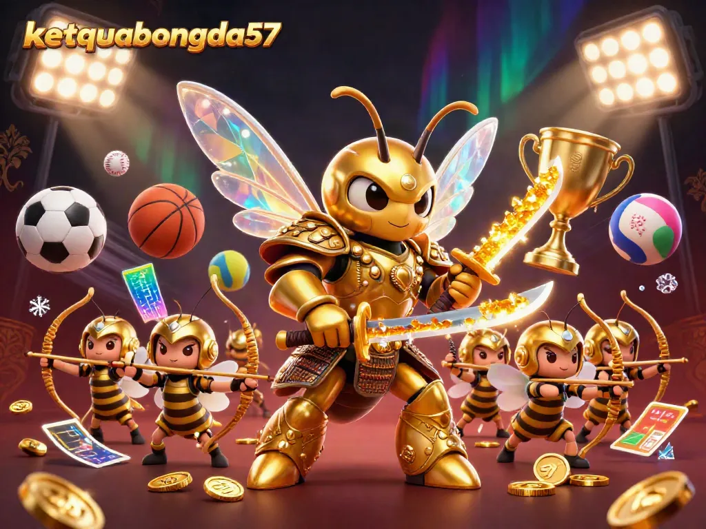 Bet on live scores and sports results with ketquabongda57, featuring energetic 3D characters and dynamic visuals.