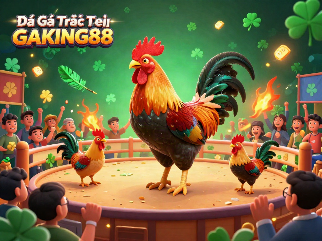 Watch live Đá Gà Trực Tiếp GAKING88 excitement in a vibrant cockfighting arena.