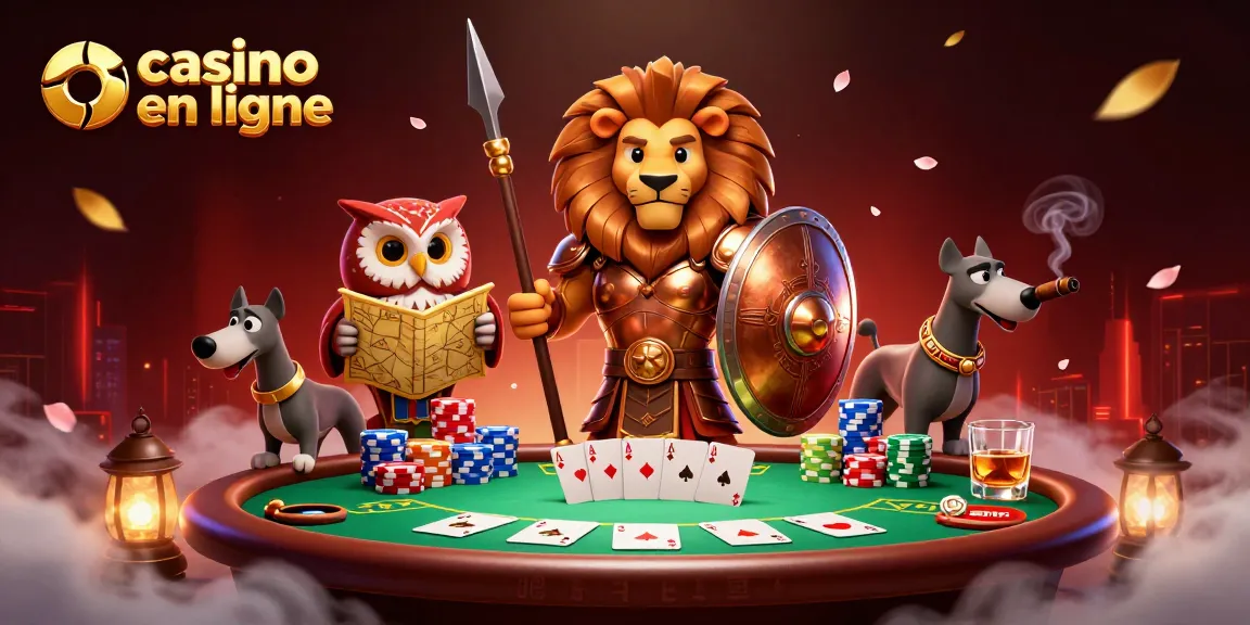 Jouez au casino en ligne avec style dans cette illustration 3D fascinante.