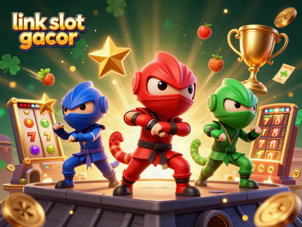 Engage with the thrilling world of link slot gacor as chameleons perform martial arts amidst dynamic slot elements.