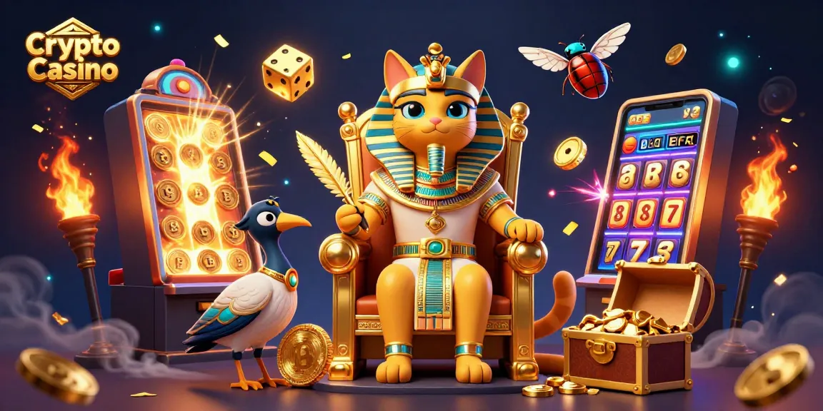 Experience the excitement of a Crypto Casino with animated characters and vibrant gaming elements.