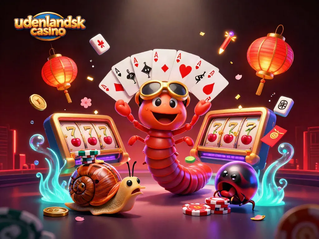 Experience the excitement at udenlandsk casino with vibrant 3D characters and casino elements.