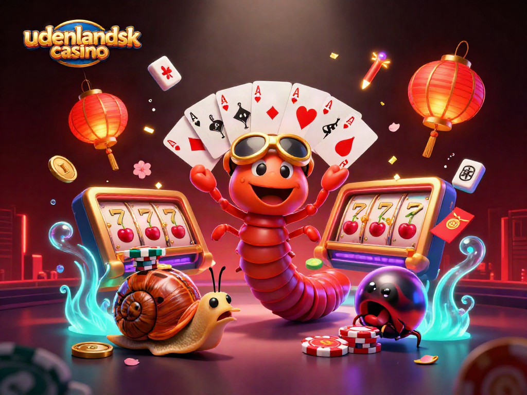 Experience the excitement at udenlandsk casino with vibrant 3D characters and casino elements.