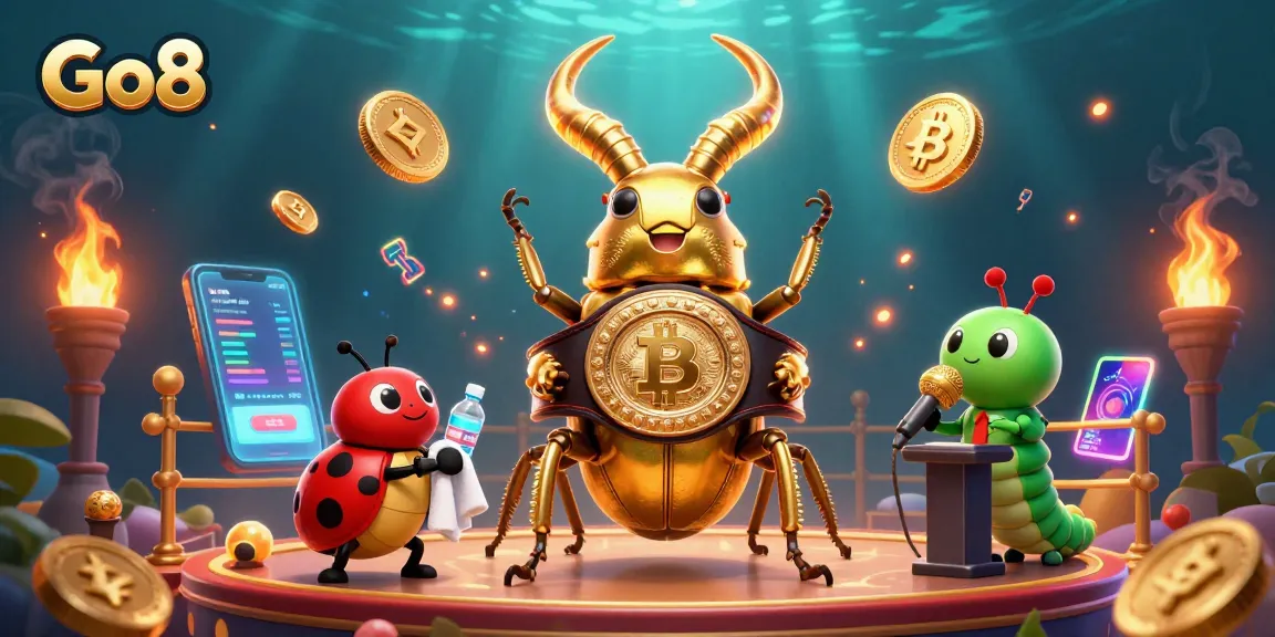 Engage in thrilling action at Go8 with a vivid 3D illustration of casino characters unleashing their luck.