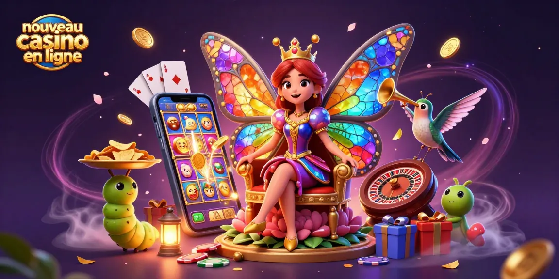 Découvrez le nouveau casino en ligne et ses jeux captivants avec notre illustration colorée.