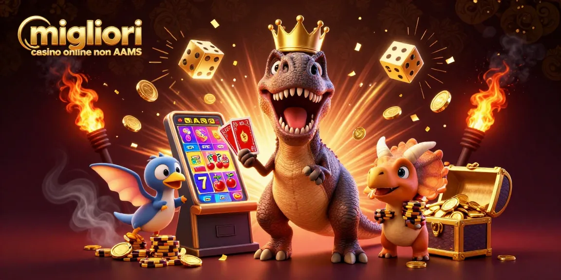 I migliori casino online non AAMS offrono emozioni con un T-Rex che gioca a carte e un triceratopo con fiches dorate.
