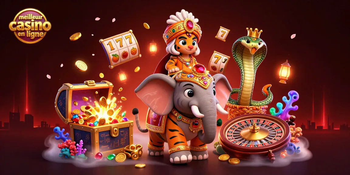 Découvrez le meilleur casino en ligne avec une illustration captivante de jeux de chance.