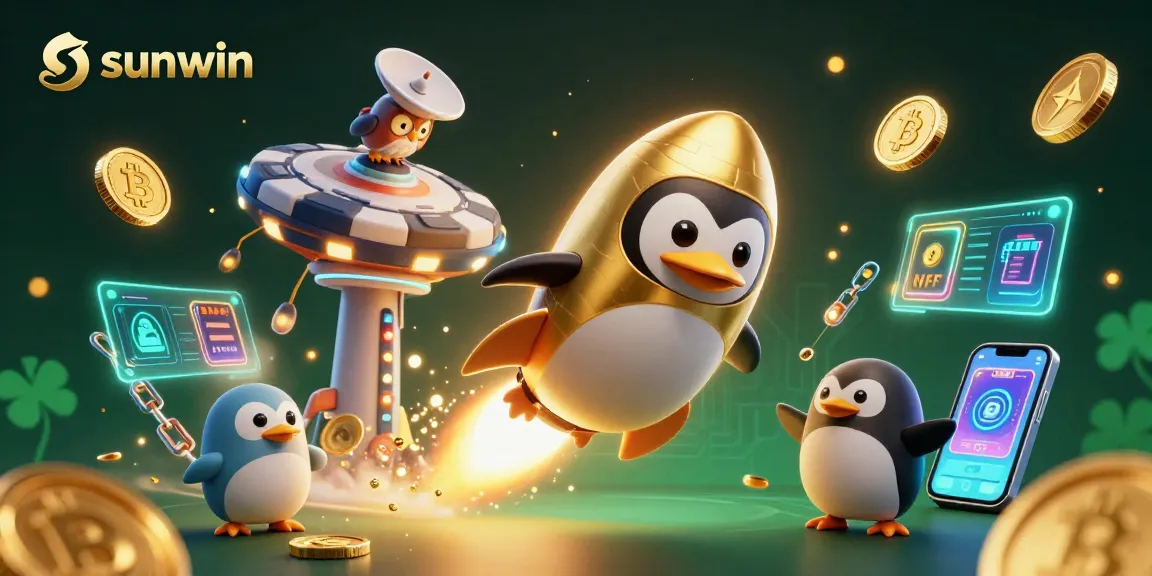 Experience thrilling gameplay with sunwin as the golden penguin blasts through a vibrant casino universe.