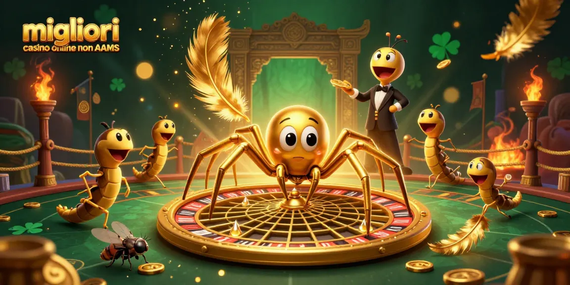 I migliori casino online non AAMS presentano un'esperienza di gioco avvincente con un'atmosfera ricca e divertente, beneficiando di decorazioni dorate e elementi interattivi.