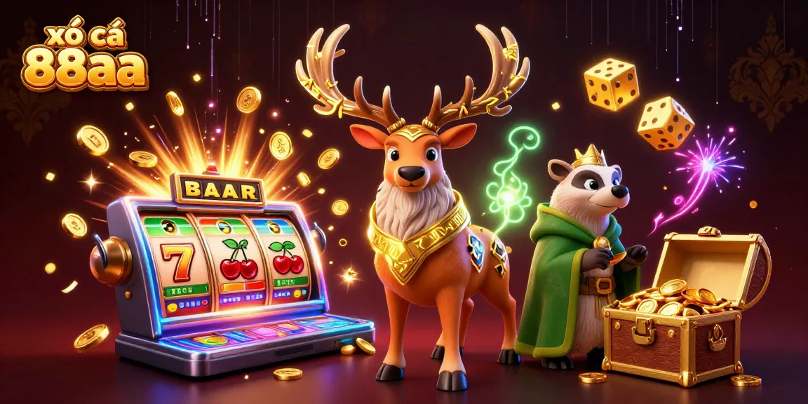 xổ số 88aa players spinning lottery reels surrounded by vibrant casino elements, showcasing excitement.