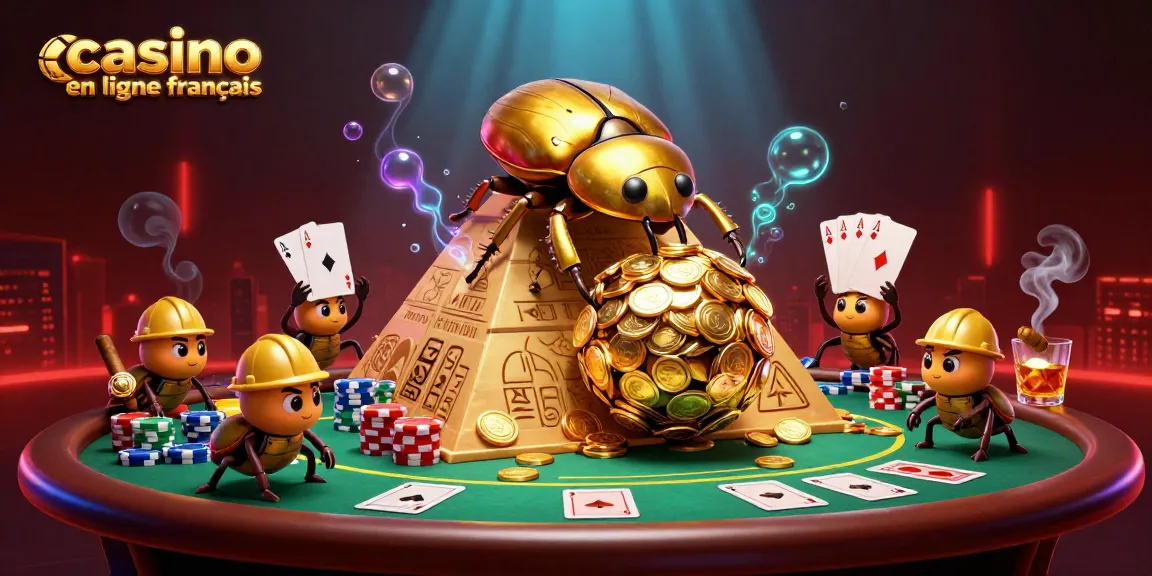 Casino en ligne français : une illustration animée des éléments de jeu et des personnages dynamiques.