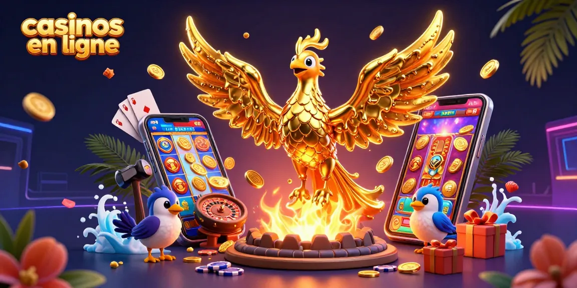 Gagnez à des casinos en ligne avec le phénix doré et des symboles de jeu fascinants.