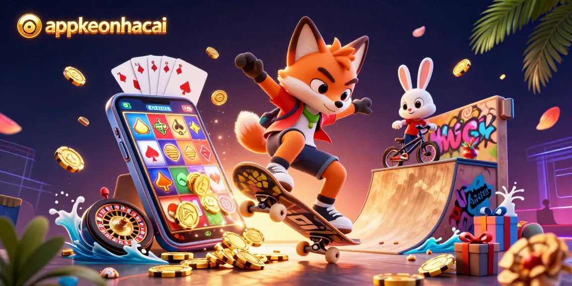 Experience thrilling sports betting with appkeonhacai's 3D cartoon scene filled with vibrant casino activities.