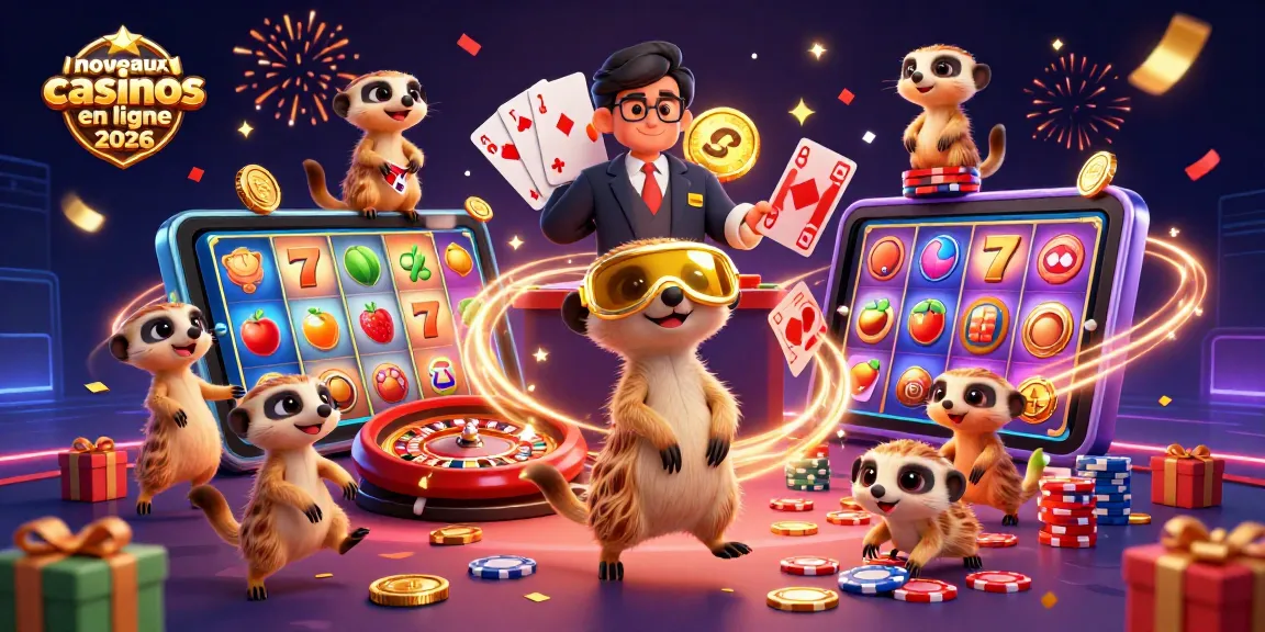Les nouveaux casinos en ligne 2026 s'animent avec une colonie de suricates gérant des jeux de casino.