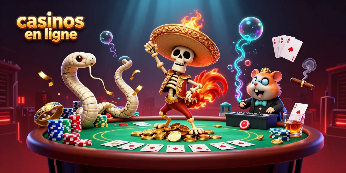 Plongez dans l'univers des casinos en ligne avec un dragon et des éléments de poker captivants.