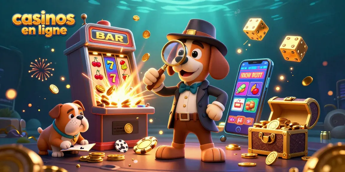 Découvrez les jeux de casinos en ligne avec des personnages animés captivants dans une scène colorée.