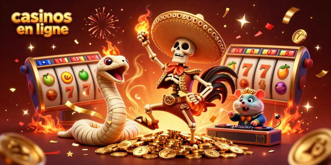 Les casinos en ligne célèbrent des gains avec un rooster mariachi, serpent momie et hamster DJ.