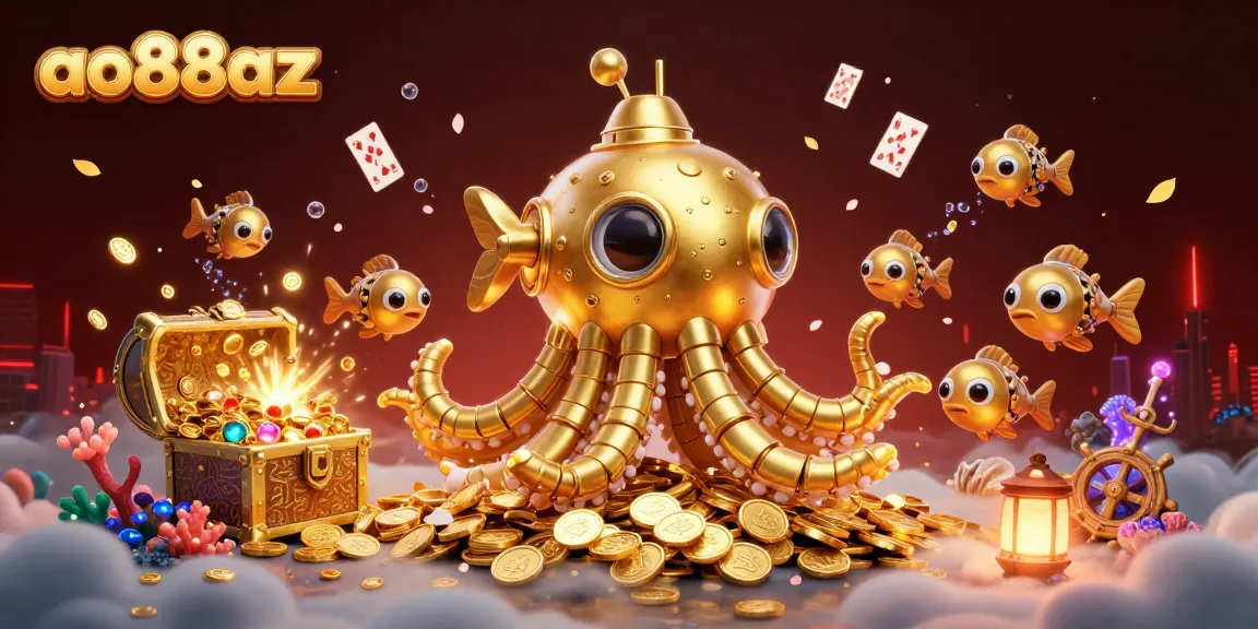 Spin the wins at ao88az with a kraken submarine treasure hunt in vibrant 3D!