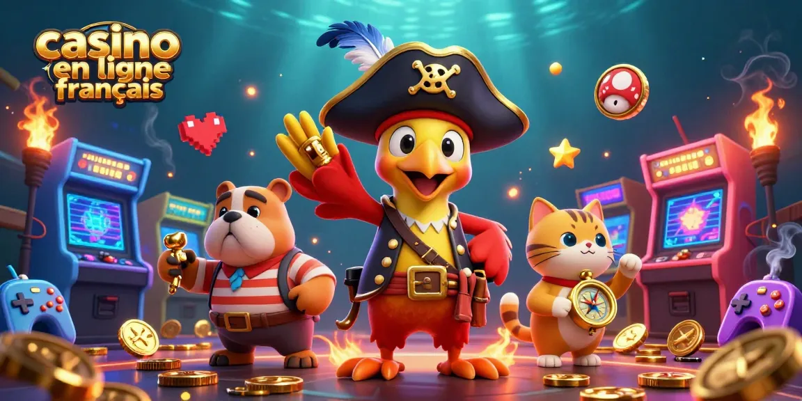 Vivez l'excitation du casino en ligne français avec nos personnages colorés naviguant dans un monde de jeux!