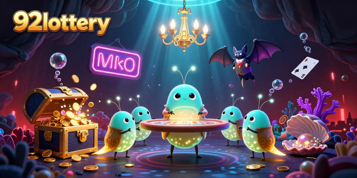Experience the thrill of 92lottery with vibrant elements illuminating an online casino