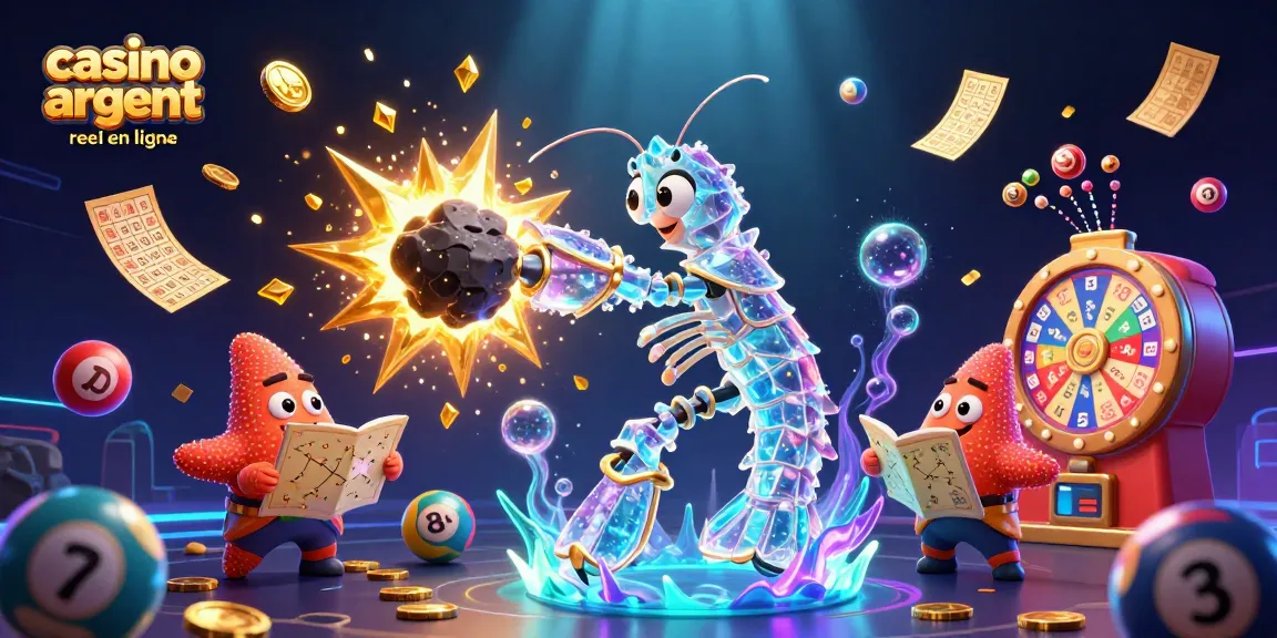 Jouez au casino argent reel en ligne avec des personnages 3D dans une illustration dynamique et immersive.
