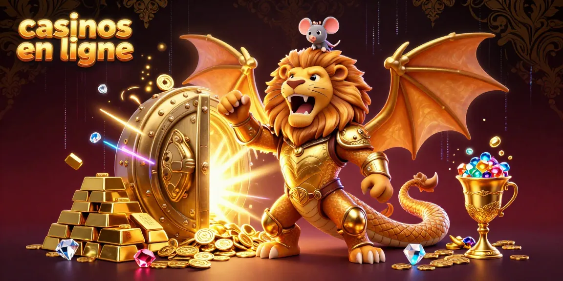 Gagnez gros avec les casinos en ligne dans cette illustration animée riche en éléments symboliques de jeu.