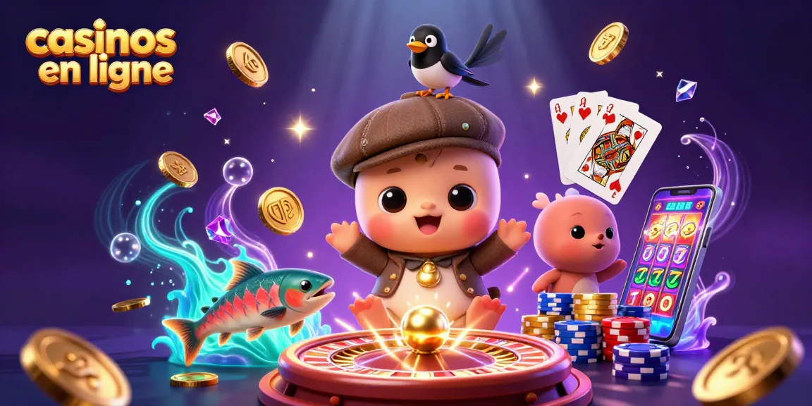 Découvrez les casinos en ligne avec une scène ludique mettant en avant jeux et gains en argent réel.