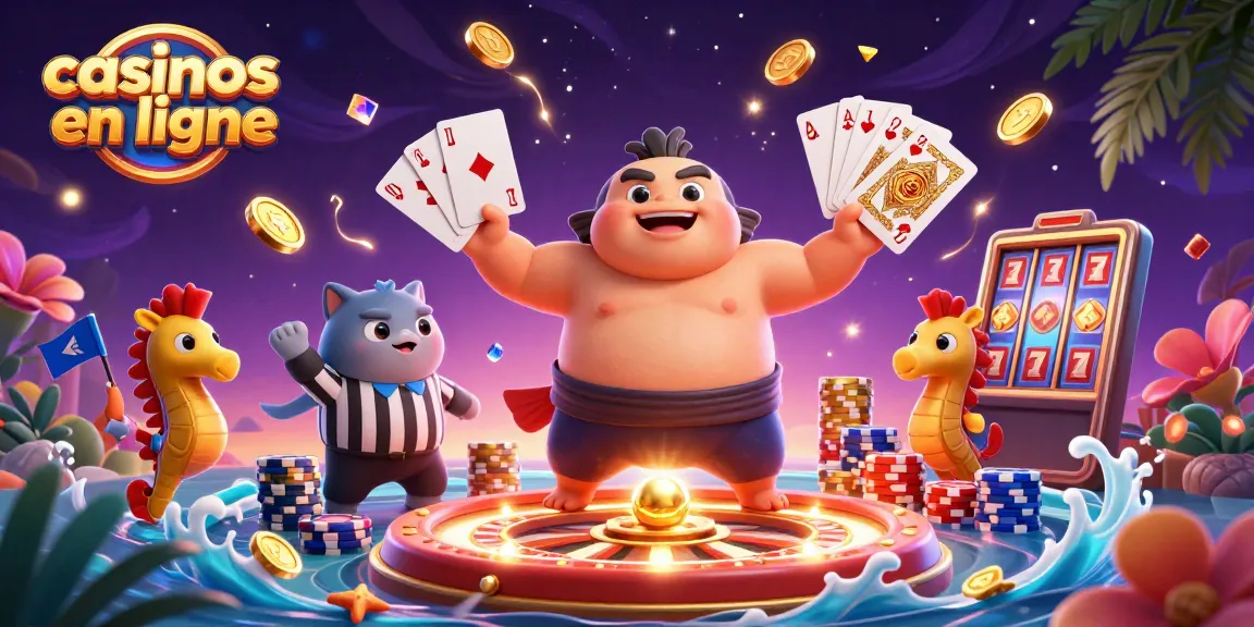 Illustration animée représentant un fugu géant en compétition dans un ring sous-marin, entouré d'éléments de casinos en ligne dynamiques.
