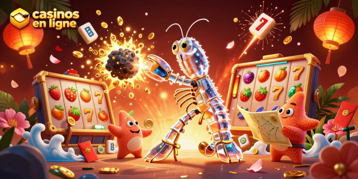Gagnez avec les casinos en ligne : illustration 3D de jeux animés et symboles chanceux