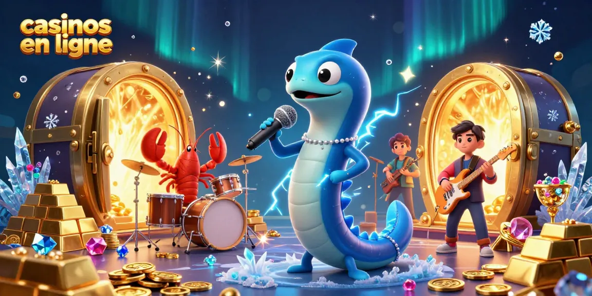 Illustrez votre expérience de casinos en ligne avec des personnages animés dans un cadre sous-marin.