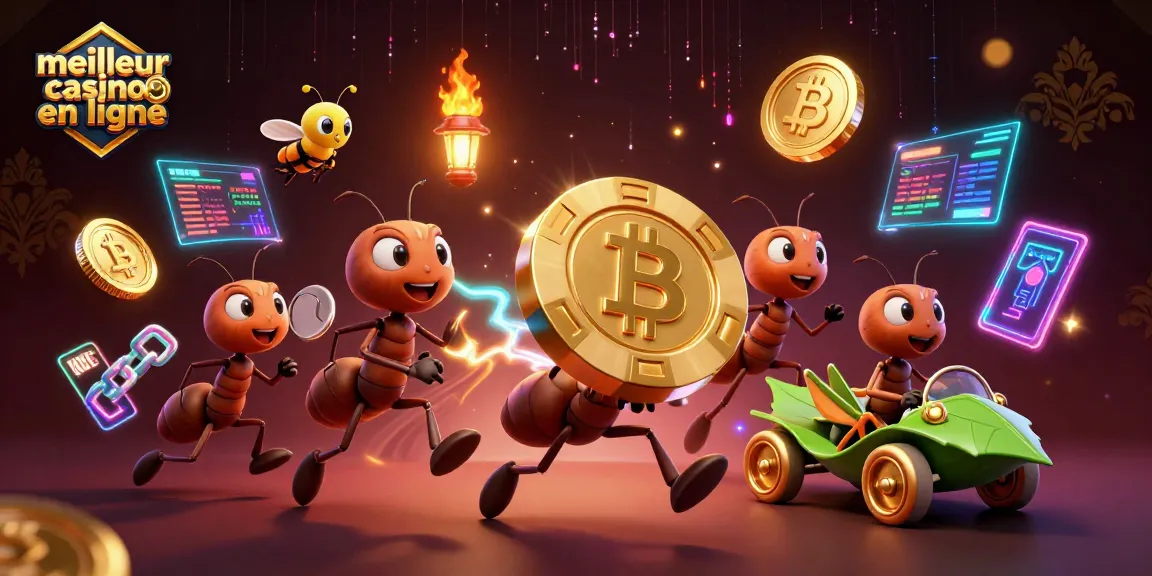 Venez découvrir le meilleur casino en ligne avec une aventure ludique mettant en scène des fourmis et des éléments de crypto-monnaies.