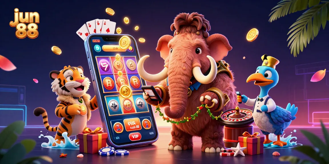 Experience the thrilling jun 88 online casino with energetic characters and vibrant game elements.