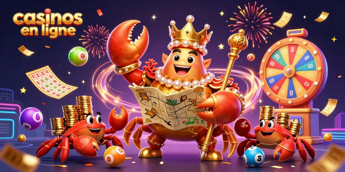 Vibrez avec les casinos en ligne grâce à ce crabe impérial doré entouré d'éléments de jeu animés.