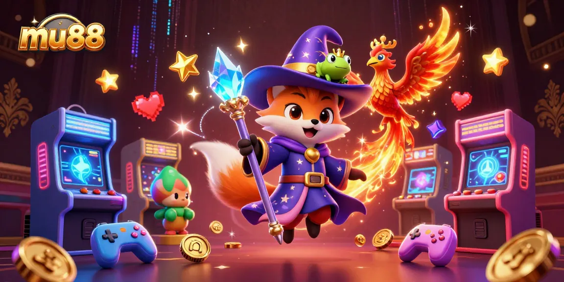 Experience thrilling gaming adventures with mu88 in a vibrant 3D casino illustration.