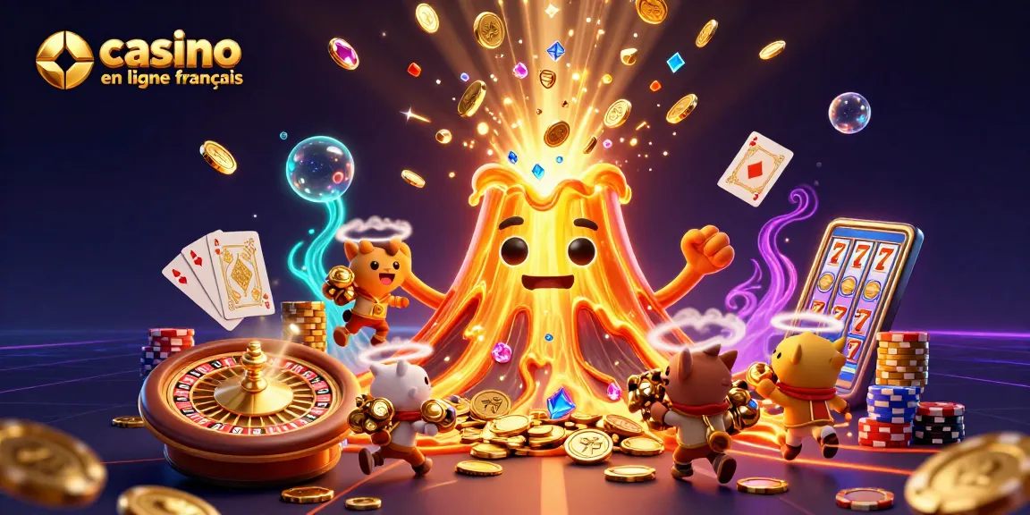 Affrontez le volcan d'or au casino en ligne français tout en fuyant avec des trésors scintillants.
