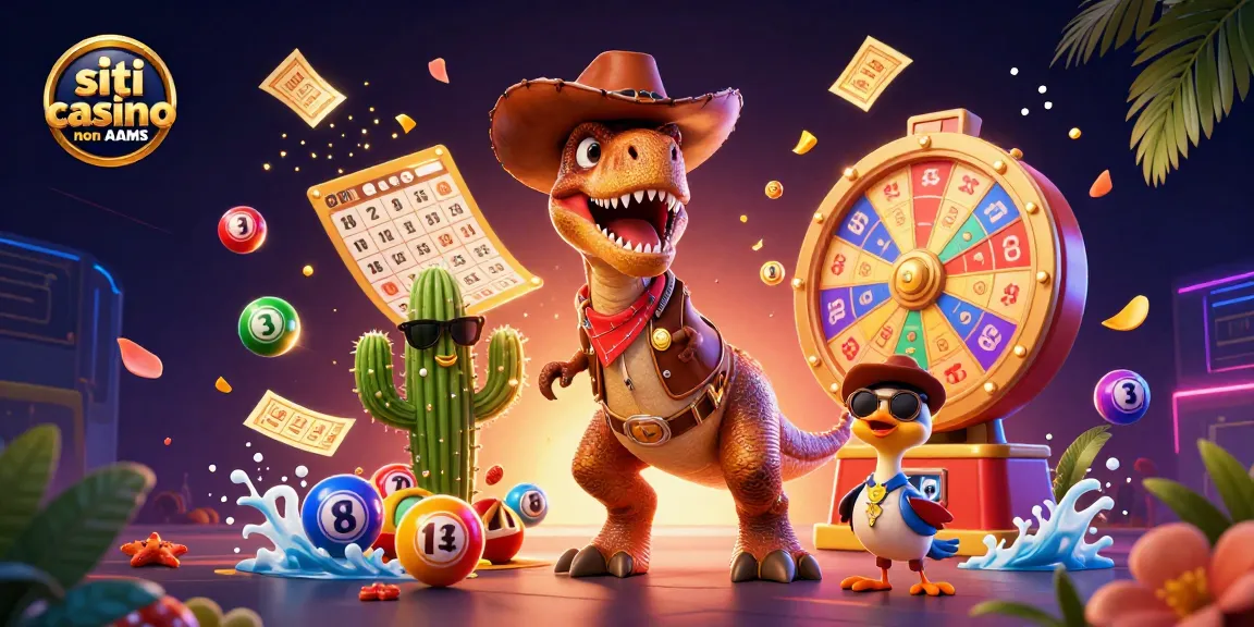 Scopri i siti casino non AAMS attraverso questa vivace illustrazione 3D di gioco d'azzardo.