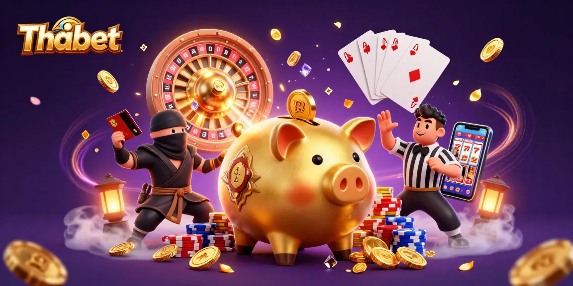 Experience exciting wins with Thabet's vibrant casino action featuring a sumo and ninja showdown.