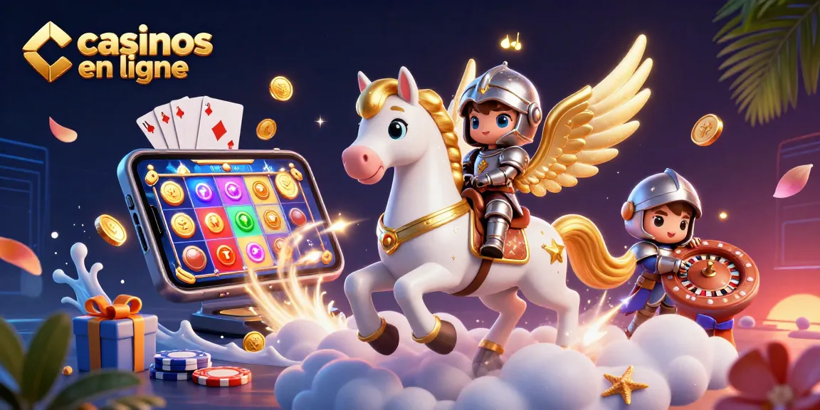 Découvrez des casinos en ligne avec un cheval céleste et des jeux colorés en 3D.